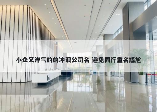 小众又洋气的的冲浪公司名 避免...