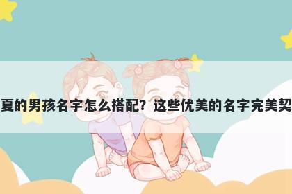 姓夏的男孩名字怎么搭配？这些...