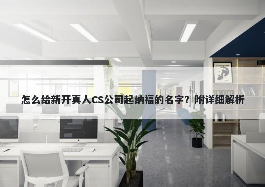 怎么给新开真人CS公司起纳福的名字?附详细解析