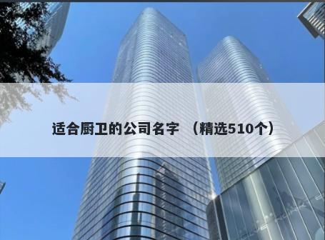 适合厨卫的公司名字 （精选510...