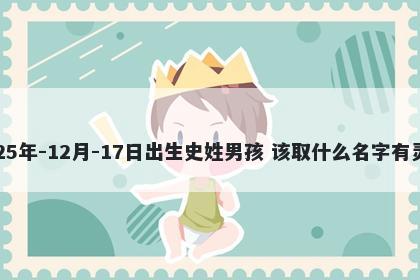 2025年-12月-17日出生史姓男孩 该取什么名字有灵气