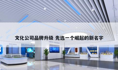 文化公司品牌升级 先选一个崛起的新名字