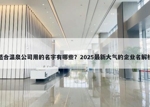 适合温泉公司用的名字有哪些？2025最新大气的企业名解析
