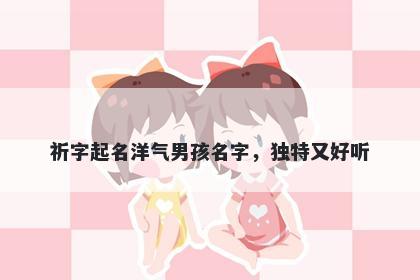 祈字起名洋气男孩名字，独特又...