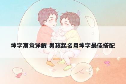 坤字寓意详解 男孩起名用坤字最...