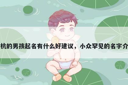 姓杭的男孩起名有什么好建议，小众罕见的名字介绍