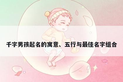 千字男孩起名的寓意、五行与最...