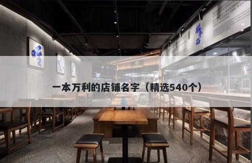 一本万利的店铺名字（精选540个）