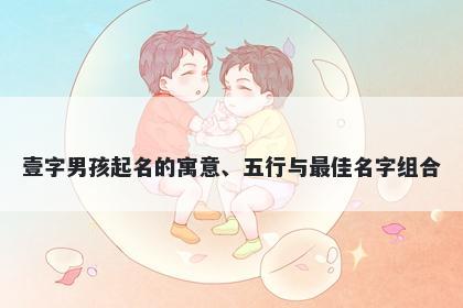 壹字男孩起名的寓意、五行与最...