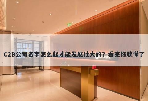 C2B公司名字怎么起才能发展壮大的？看完你就懂了