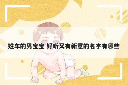 姓车的男宝宝 好听又有新意的名...