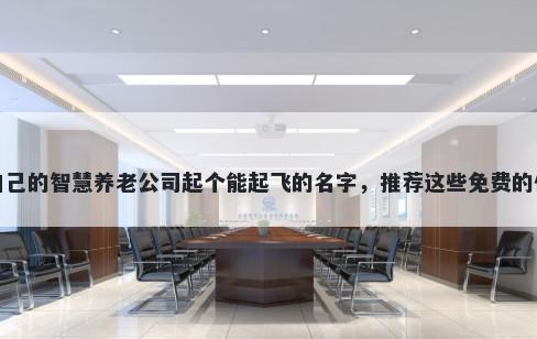 给自己的智慧养老公司起个能起飞的名字，推荐这些免费的使用
