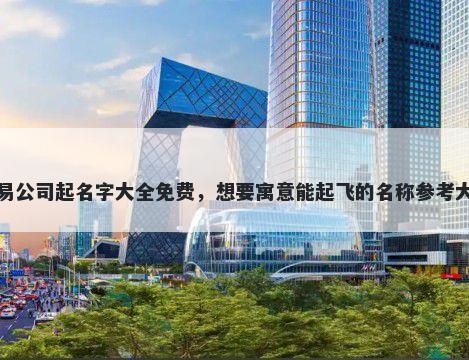 贸易公司起名字大全免费，想要寓意能起飞的名称参考大全