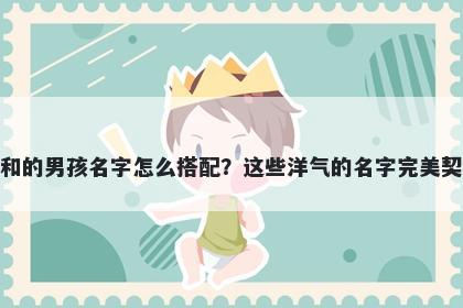 姓和的男孩名字怎么搭配？这些洋气的名字完美契合