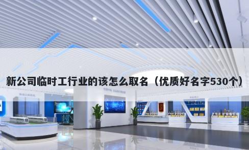 新公司临时工行业的该怎么取名（优质好名字530个）