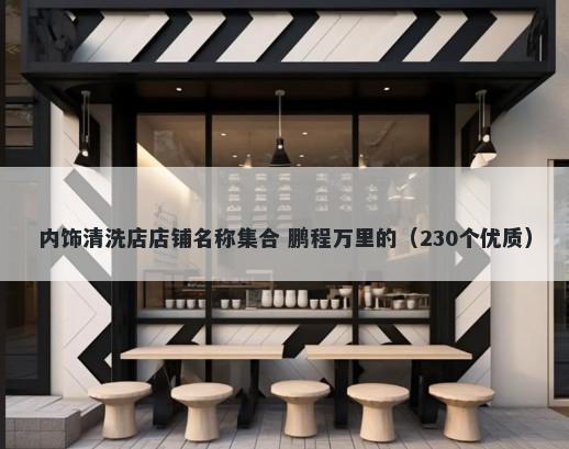 内饰清洗店店铺名称集合 鹏程万里的（230个优质）
