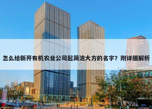 怎么给新开有机农业公司起简洁大方的名字？附详细解析