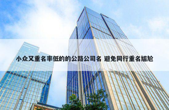 小众又重名率低的的公路公司名 避免同行重名尴尬