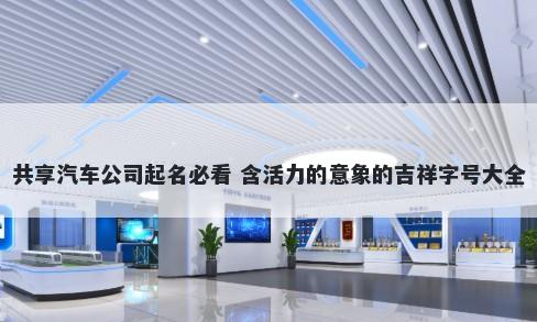 共享汽车公司起名必看 含活力的意象的吉祥字号大全