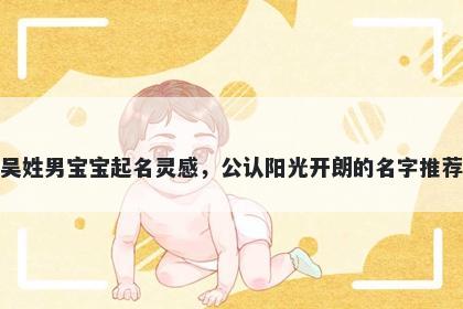 吴姓男宝宝起名灵感，公认阳光开朗的名字推荐