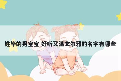 姓毕的男宝宝 好听又温文尔雅的...