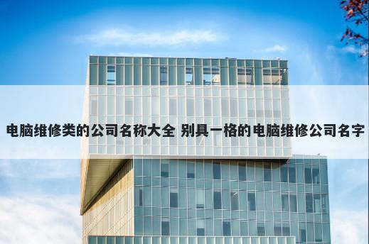 电脑维修类的公司名称大全 别具...