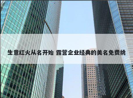 生意红火从名开始 露营企业经典的美名免费挑
