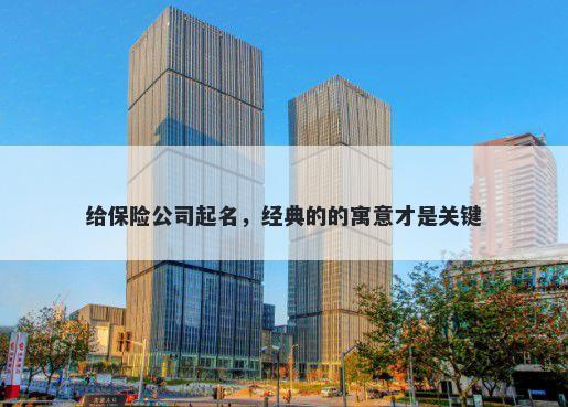 给保险公司起名，经典的的寓意才是关键