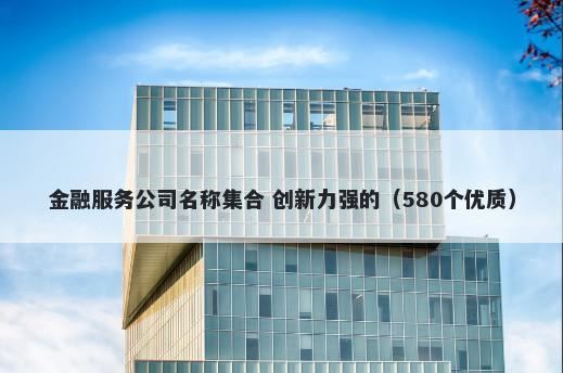 金融服务公司名称集合 创新力强的（580个优质）