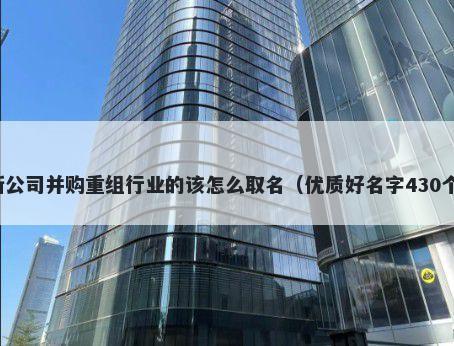 新公司并购重组行业的该怎么取名（优质好名字430个）