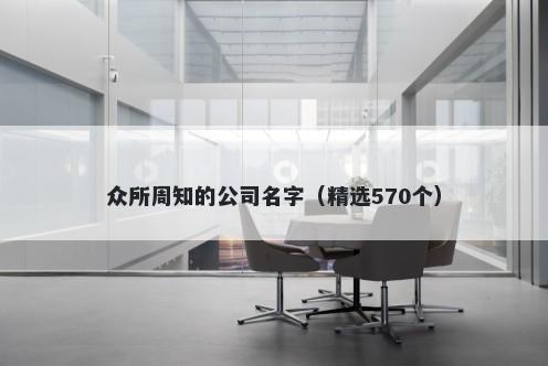 众所周知的公司名字（精选570个...