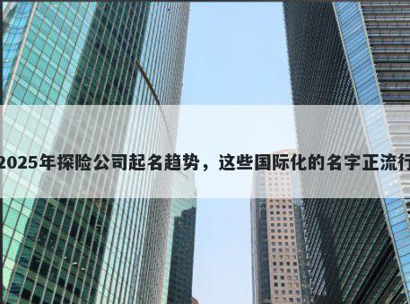 2025年探险公司起名趋势，这些国际化的名字正流行