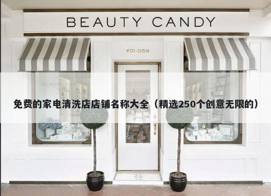 免费的家电清洗店店铺名称大全（精选250个创意无限的）