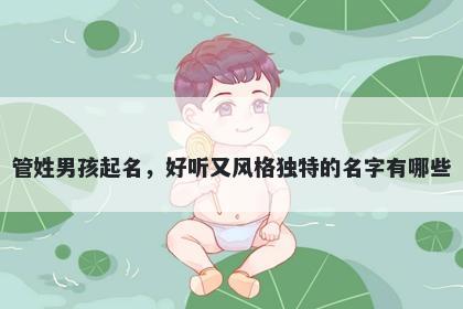 管姓男孩起名，好听又风格独特...