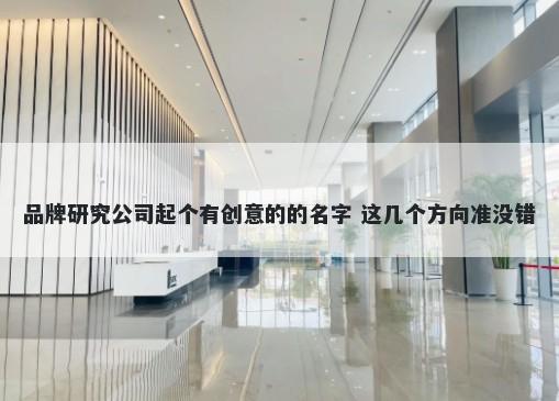 品牌研究公司起个有创意的的名字 这几个方向准没错