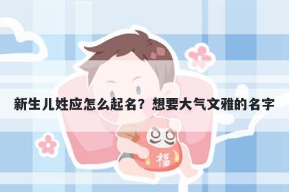 新生儿姓应怎么起名？想要大气文雅的名字
