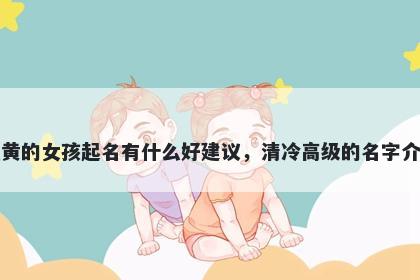 姓黄的女孩起名有什么好建议，清冷高级的名字介绍