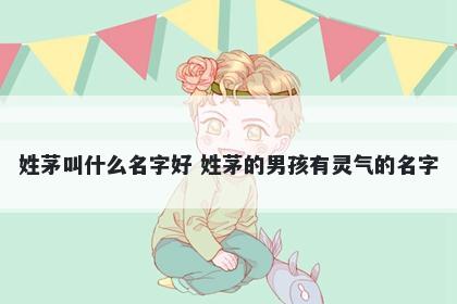 姓茅叫什么名字好 姓茅的男孩有灵气的名字