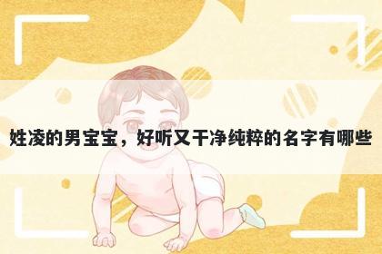 姓凌的男宝宝,好听又干净纯粹的名字有哪些