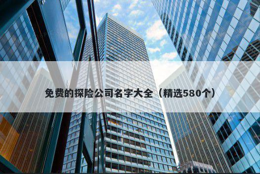 免费的探险公司名字大全（精选580个）