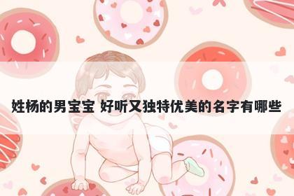 姓杨的男宝宝 好听又独特优美的...
