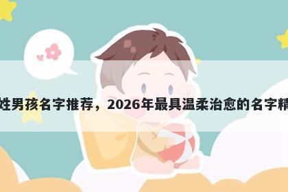 褚姓男孩名字推荐,2026年最具温柔治愈的名字精选