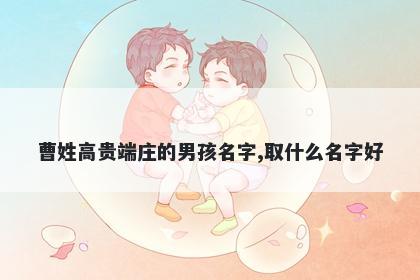 曹姓高贵端庄的男孩名字,取什么名字好