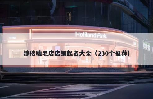 嫁接睫毛店店铺起名大全（230个推荐）