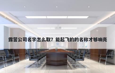 露营公司名字怎么取?能起飞的的名称才够响亮