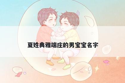 夏姓典雅端庄的男宝宝名字