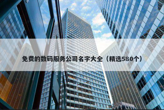 免费的数码服务公司名字大全（精选580个）