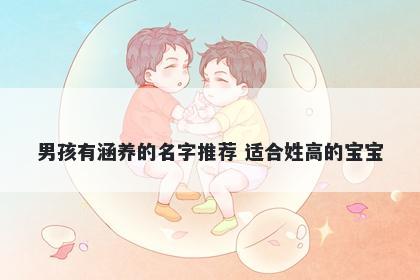 男孩有涵养的名字推荐 适合姓高的宝宝