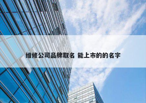 维修公司品牌取名 能上市的的名字