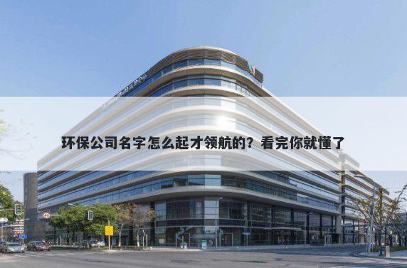 环保公司名字怎么起才领航的？看完你就懂了